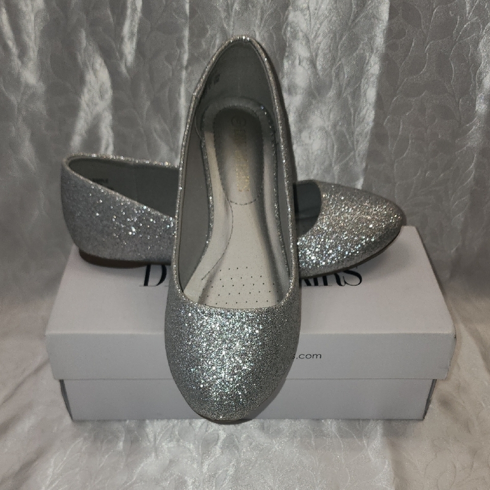 Silver Glitter Ballet Flats
